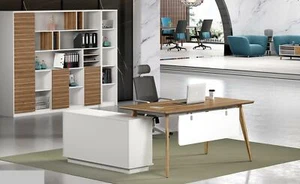 Schreibtisch Büro Set Wandregal Regal Schrank 2 tlg Büro Zimmer Einrichtung neu - Bild 1 von 5