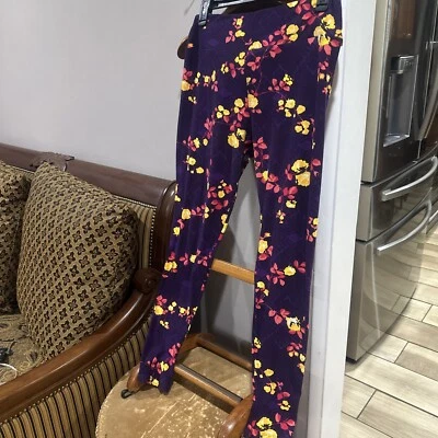 Леггинсы LulaRoe высокие и пышные фиолетово-золотистые красные розовые - Изображение 1 из 4