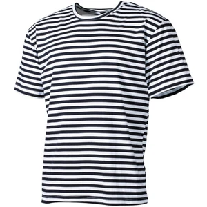 Camiseta Marina S-6XL Azul Blanco a Rayas Medio Marinero Ruso Camisa Ejército - Imagen 1 de 2