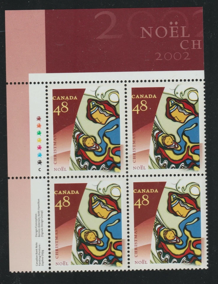 2002 Canada SC# 1965 UL - Christmas Aboriginal Art Plate Block M-NH Lot # 3518a - Image 1 of 1