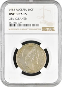 Algeria 100 francs 1952, NGC UNC Details, "French colony (1949 - 1956)" - Picture 1 of 4