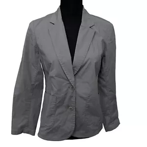 Eileen Fisher Giacca Donna Tg SP Cotone Organico Elasticizzato Popeline Grigio Zinco - Foto 1 di 9