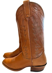 Nocona Boots Womens Size 6.5A Western Cowgirl Knee High Lt Brown leather Pull On - Picture 1 of 13