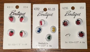 Lot of 11 Vintage Kids / Novelty Plastic Shank Buttons By Boutique 1/2” - Picture 1 of 4
