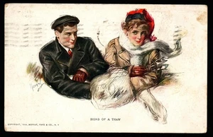 1909 KANADA POSTSTEMPEL "SIGNS OF A THAW" MOFFAT, YARD & CO., NEW YORK POSTKARTE - Bild 1 von 2