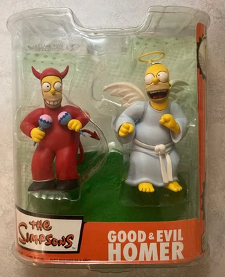 The Simpsons Good and Evil Homer Action Figures McFarlane Toys New - Image 1 of 4