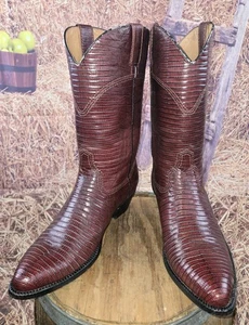 Bota de Vaquero Para Hombre Personalizada Clásica Completa Argentina Teju Lizard 10 D DE ARRIBA A ABAJO - Imagen 1 de 16