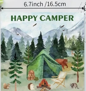 KOSTENLOSER VERSAND 2 Decoupage Papierservietten (Happy Camper) - Bild 1 von 3
