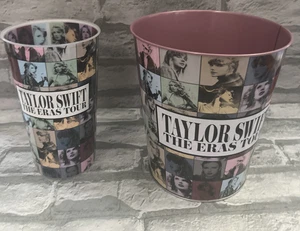 Taylor Swift The Eras Tour Movie Popcorn Bucket Pink Tin + Cup AMC Exclusive - Picture 1 of 5