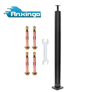 Glass Railing Middle Post for Step/Balcony/Stairway Can Add Handrail Black 35.8" - Picture 1 of 10