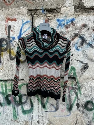 Missoni Mini Dress Striped Zig Zag Knit Long Sleeve Wool Viscose USA 4 - Image 1 of 4