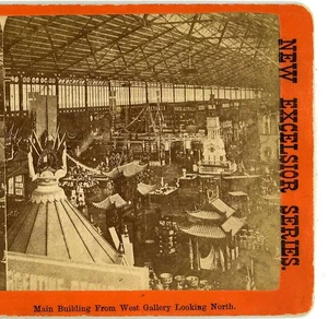 Main Building from West Gallery Centennial Expo Philadelphia Stereoview - Picture 1 of 3