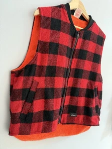 Chaleco de Caza Vintage Codet Reversible Mezcla de Lana Buffalo Cuadros y Naranja Para Hombre’s L - Imagen 1 de 11