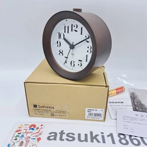 Lemnos WR09-15 BW RIKI Alarm Clock Brown Wood Frame Table Clock 110x115mm Art - Picture 1 of 24