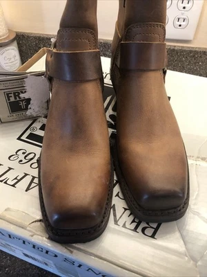Arnés Frye Punta Cuadrada Bota Corta Marrón Hecho en EE. UU. TALLA 8 Foto 1 de 4