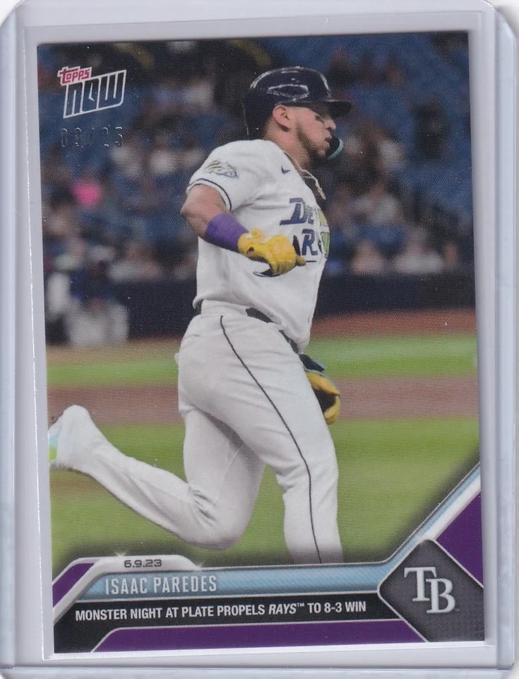 2023 TOPPS NOW PARALLEL #412 ISAAC PAREDES TAMPA BAY RAYS 9/25 - Image 1 of 1