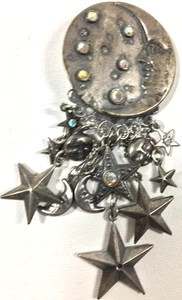 Spilla da appendere vintage ripiano superiore gioielli la luna e le stelle - Foto 1 di 7