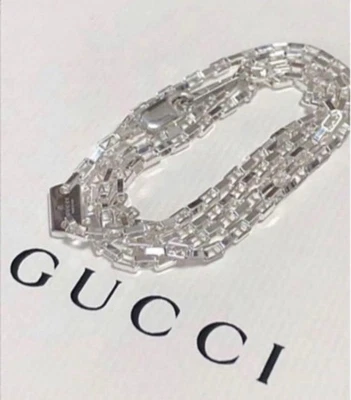 GUCCI Collana Ciondolo Catena Argento 925 Accessorio Donna Autentico - Immagine 1 di 4