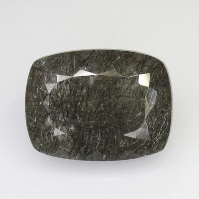 Natural Faceted Black Rutile Quartz In Cushion Shape 19.35 Carats 20x15x9 mm - Image 1 of 4