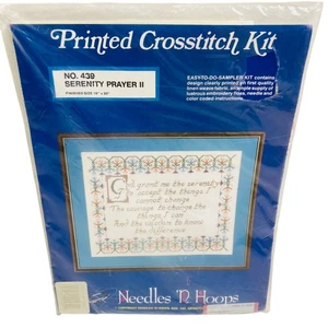 Vintage gedruckt Kreuzstich Kit Gelassenheit Gebet 16" x 20" von Needles N Hoops - Bild 1 von 3