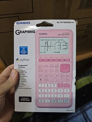 Casio fx-9750GIII Pink Graphing Calculator - Image 1 of 2