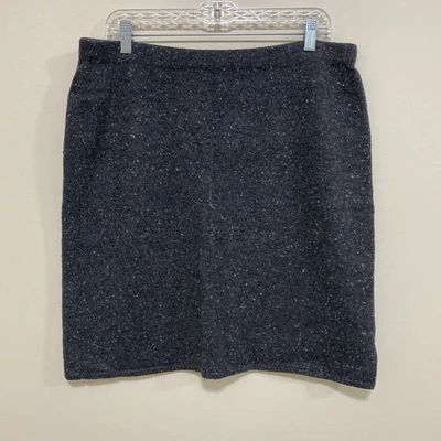 Falda J Jill Mediana Tejida Pullon Mezcla Algodón Gris Jaspeado Foto 1 de 4