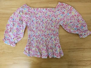 Leigh Tucker Girls Floral Boho Top Age 9-10 Years. Excellent Condition - Picture 1 of 4