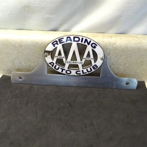 Vintage License Plate Topper Reading Auto Club, AAA Penna. Motor Fed. White - Picture 1 of 6