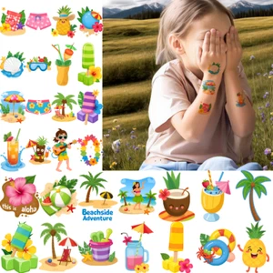 54pcs Temporary Tattoo Temporary Tattoo Stickers Guitar Beach Ball Palm Tree - Picture 1 of 12