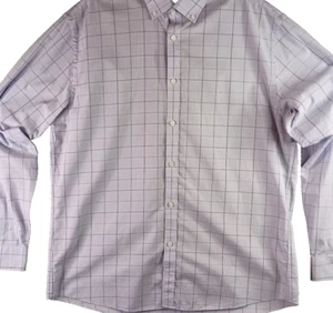 Izod Men's 16 1/2 Button Down Dress Shirt Plaid Stretch Slim Fit Long Sleeve - Picture 1 of 11