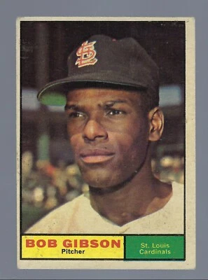 Bob Gibson 1961 Topps #211 muy buen/excelente estado Foto 1 de 2