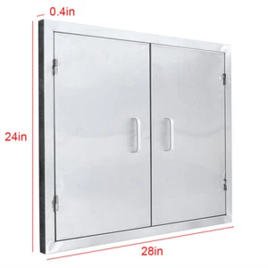 Armadio Cucina Acciaio Inox Porta Accesso Cassetto per Griglie Esterno Forni BBQ - Foto 1 di 11