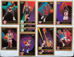 1990 NBA Basketball Skybox 11 Card lot - Larry Bird, Wilkins, John Stockton