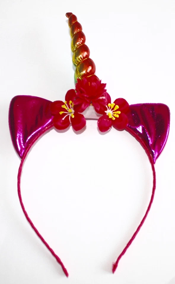METALLIC UNICORN HEADBAND WITH FLOWERS - Image 1 of 1