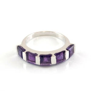 Anillo Amatistas en Plata de Ley Complementos de Mujer Joyería de Moda - Imagen 1 de 4