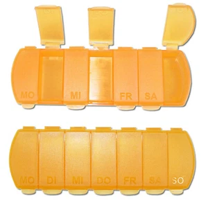2 Stück Wochenbox Tablettendose orange Mo-So Pillendose - Bild 1 von 3