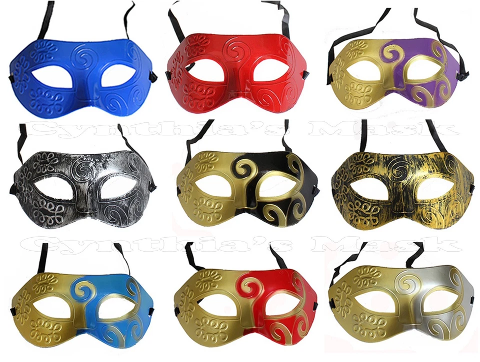 Roman Greek Men’s Venetian Masquerade Mask Halloween Costume Party Mardi Gras - Image 1 of 1