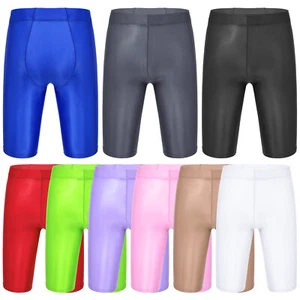 Herren Öl Glänzendes Leggings Kurze Hose Kompressionshose Sport Fitness Shorts - Picture 1 of 117