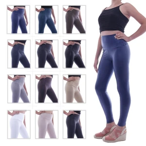 Leggings Hose Röre Treggings Kunstleder hoher Bund Lack Matt-Glanz Taillenbund - Bild 1 von 10