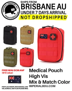 ANY BELT Red MOLLE IFAK Medical Pouch First Aid Kit Bag 5 DAY SHIPPING AU 🇦🇺 - Picture 1 of 7