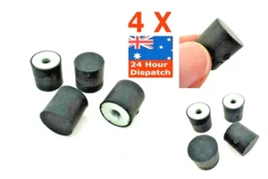 M5 15 X 15mm Anti Vibration Mounts Female Blank Rubber Bobbins Isolators 4pc - Picture 1 of 10