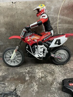 Vintage Radio Shack RC Dirt Bike Ricky Carmichael Honda CR250R motorcycle Band 2 - Image 1 of 4