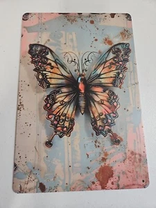 Butterfly, Rustic Looking, 8x12 Tin Sign, 2 Dimensional - Picture 1 of 10