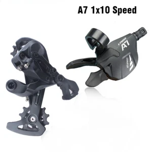 MTB 10 Speed Shifter Lever Rear Derailleur Cassette 46 50T Silver Hollow Chain - Picture 1 of 20