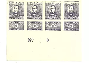 MEXICO 1911/1912 JUAREZ FED REV 1 CENT IMP STRIP OF FOUR SHEET ZERO H (WWW446) - Picture 1 of 2