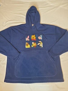 Winnie The Pooh Hoodie Womens S Navy Graphic Fleece Embroidered Disney Store - Picture 1 of 10