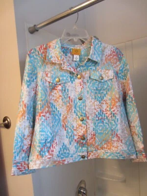 NWOT women's 3/4 sleeve light weight jacket Ruby Rd. Size 14 multi-colors - Image 1 of 4