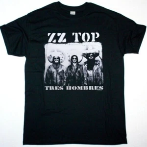Camisa negra de algodón pesado álbum ZZ TOP TRES HOMBRES de colección todas las tallas para hombre CS390 - Imagen 1 de 4