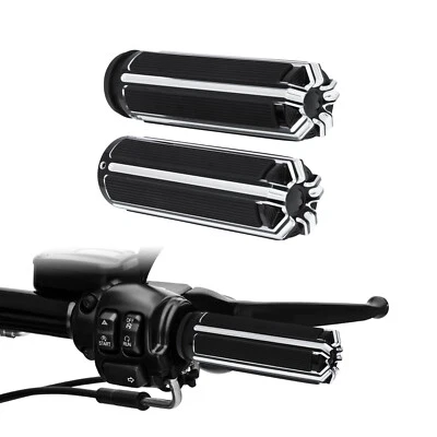 1" Black Electronic Throttle Hand Grips For Harley Touring Dyna Softail Trike - Image 1 of 4