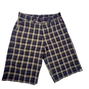 Y2K Quiksilver braun karierte Bermuda Shorts, Skate bestickt Herren Größe 32 - Bild 1 von 14